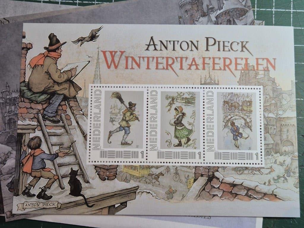 Postzegel en Ansichtkaart setje / Anton Pieck, Ophalen of Verzenden, Na 1940, Postfris