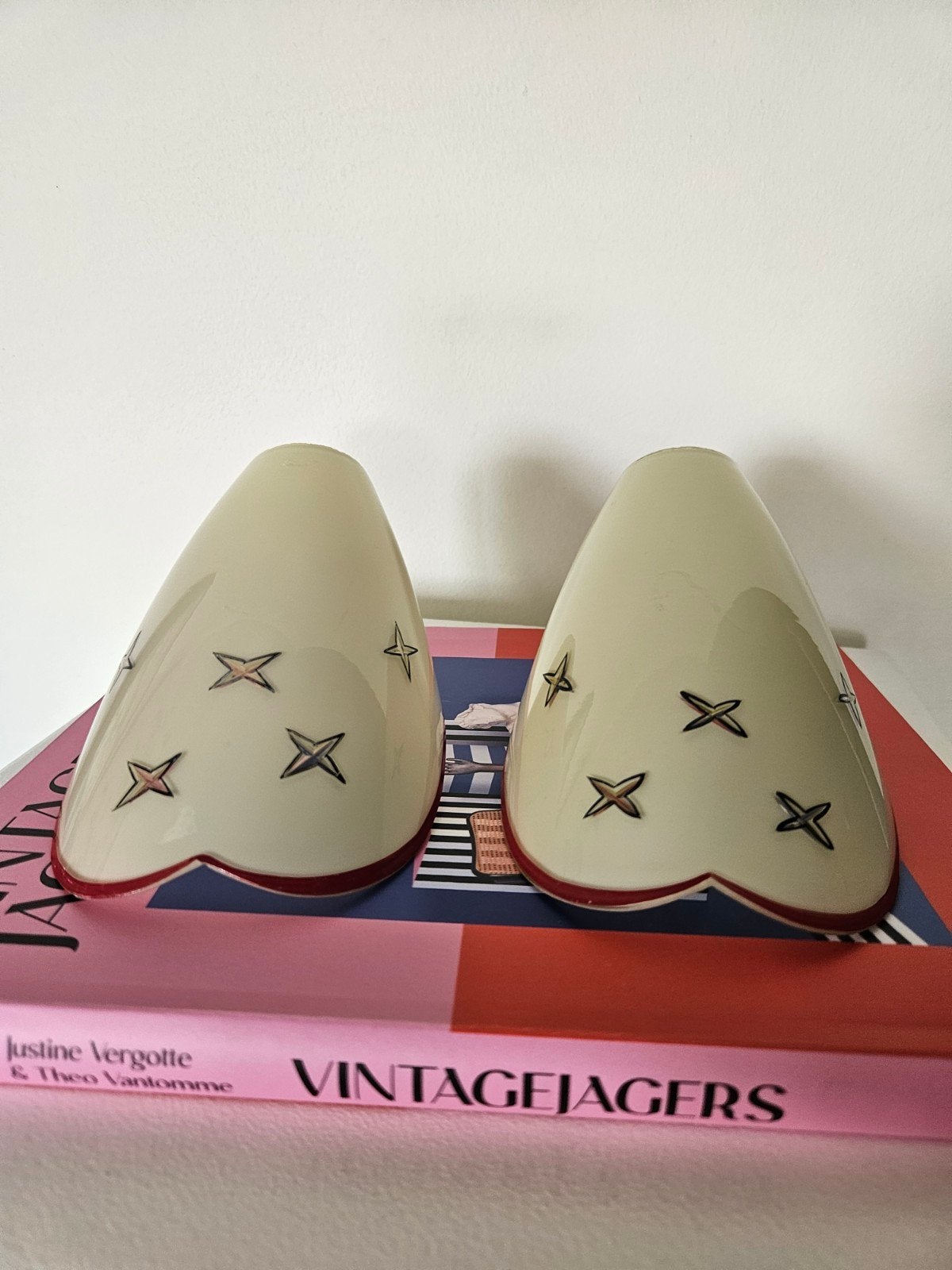 Set van 2 vintage glazen lampenkappen – ster – Anna + Nina, Antiek en Kunst, Ophalen of Verzenden