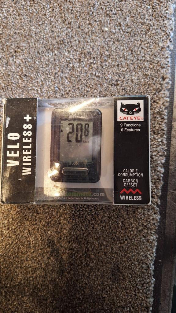 Cateye Velo Wireless+ VT210W DL Zwart Fietscomputer, Fietsen en Brommers, Fietsaccessoires | Fietscomputers, Nieuw, Draadloos