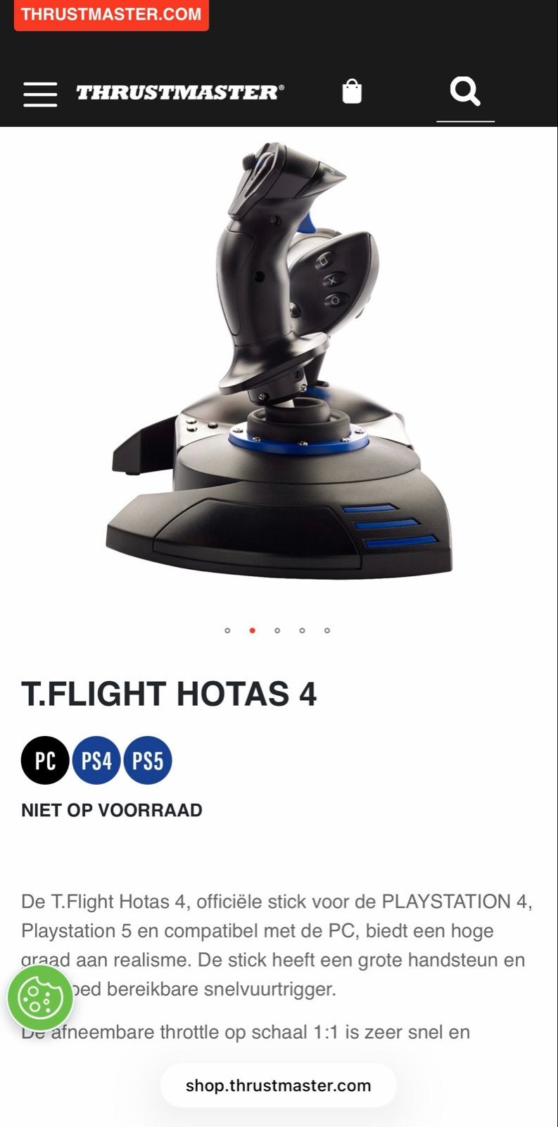 Thrustmaster T.Flight Hotas 4 voor PS4, PS5 en PC, Ophalen of Verzenden, Zo goed als nieuw, Thrustmaster, PC