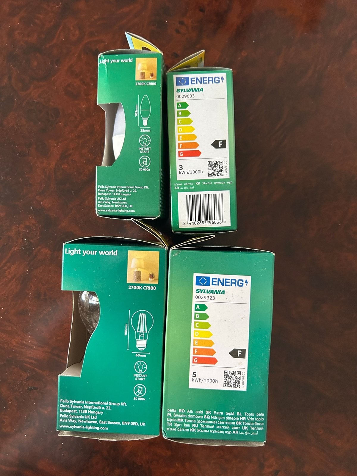 4 Sylvania lampen bijna gratis, Led-lamp, Verzenden, Nieuw, E27 (groot)