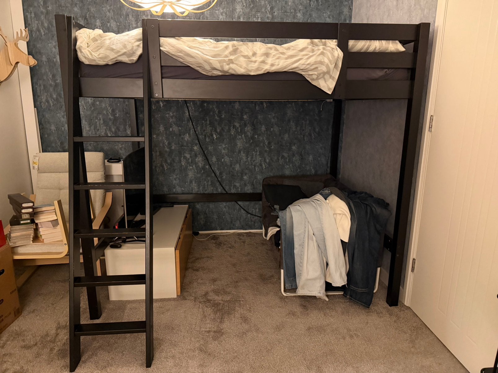 IKEA STORÅ hoogslaper - zwart, Huis en Inrichting, Ophalen, Hoogslaper, Tweepersoons, 140 cm