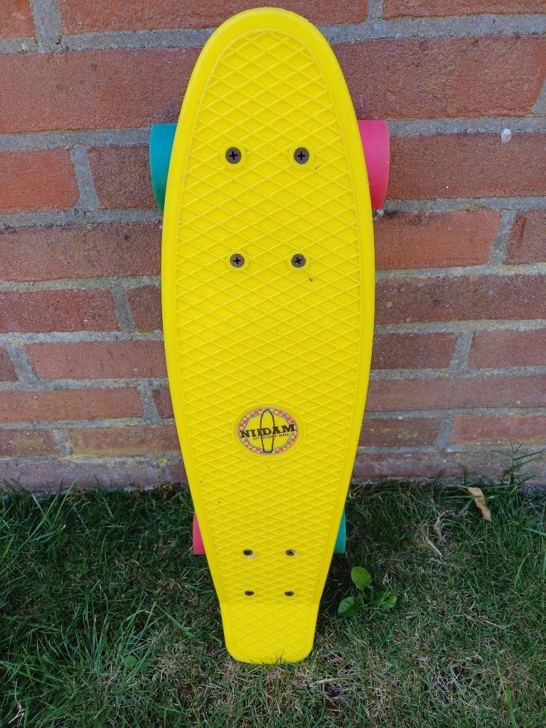 Nijdam Penny Board Geel, Ophalen of Verzenden, Gebruikt, Skateboard