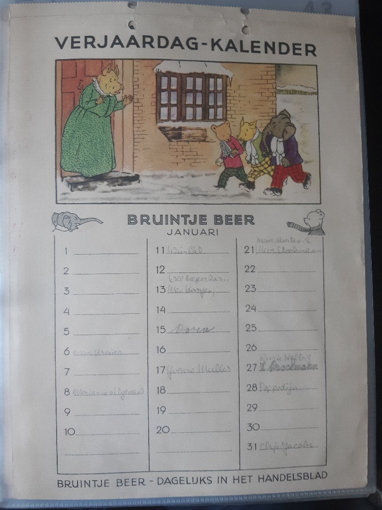 Bruintje Beer Verjaardagskalender met verjaardagskaartjes, Eén stripboek, Ophalen of Verzenden