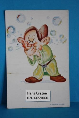 zoek oud disney sneeuwwitje zeven dwergen rko reclame kaart, Ophalen of Verzenden, 1920 tot 1940, Cultuur en Media