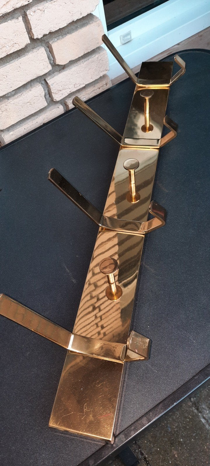 Gouden wandkapstok met 5 haken, Gebruikt, Minder dan 100 cm, Metaal, Ophalen