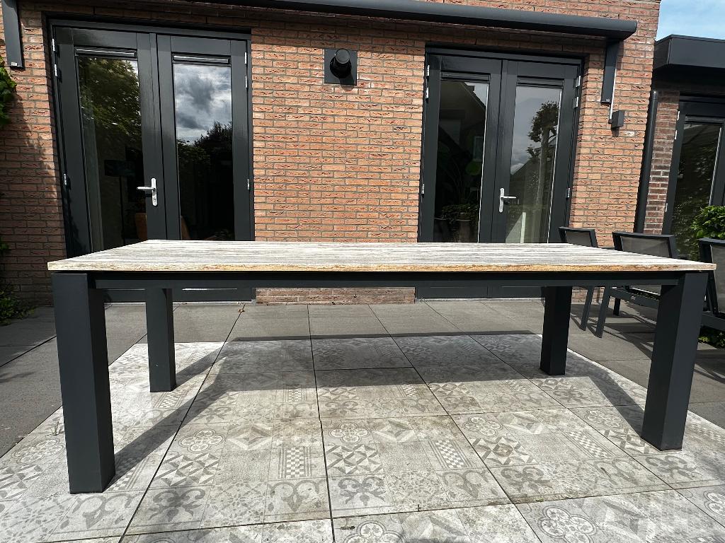 Bellagio Lagundo teakhout tuintafel 230x90cm, Tuin en Terras, Ophalen, Gebruikt, Rechthoekig, Aluminium
