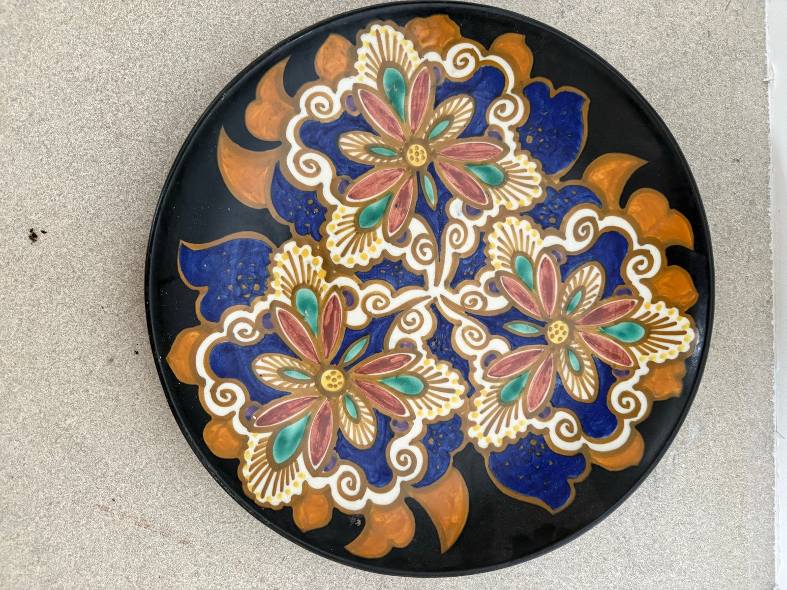 Antiek Gouds Plateel Wandbord - Ivora 'Nova' (31 cm) - ca. 1, Antiek en Kunst, Ophalen of Verzenden