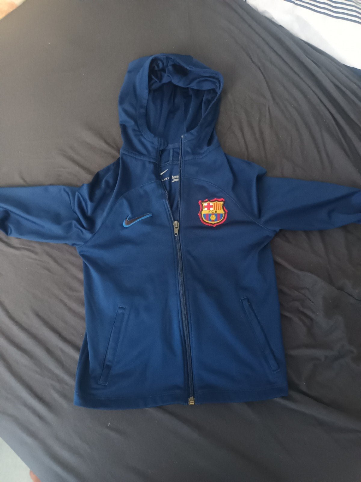 Nike FC Barcelona Hoodie Maat 110-116 (Zeer Goede Staat), Jongen of Meisje, Trui of Vest, Ophalen of Verzenden, Zo goed als nieuw