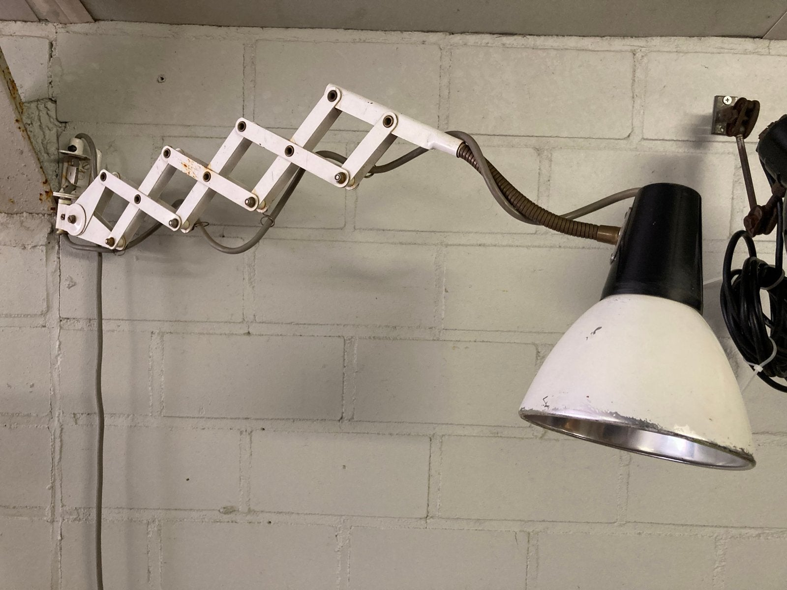 Vintage schaarlamp werklamp Jaren 60-70, Antiek en Kunst, Antiek | Lampen, Ophalen of Verzenden