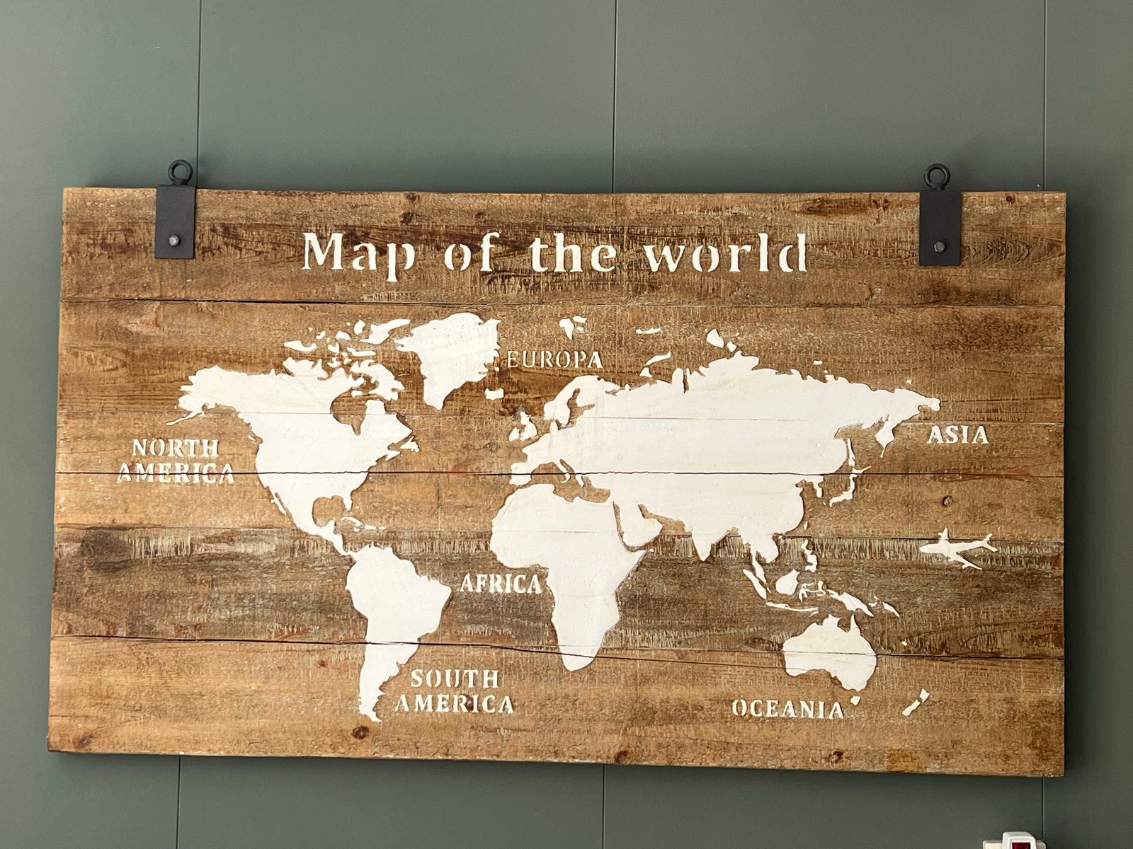 Houten wereldkaart wanddecoratie, Gebruikt, Hout, Vintage, Ophalen of Verzenden