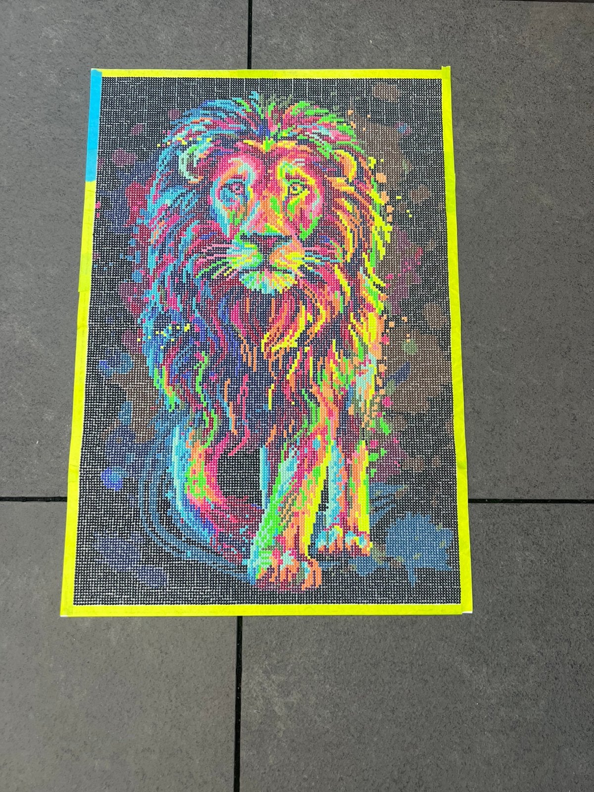 Diamond painting neon leeuw, Ophalen of Verzenden