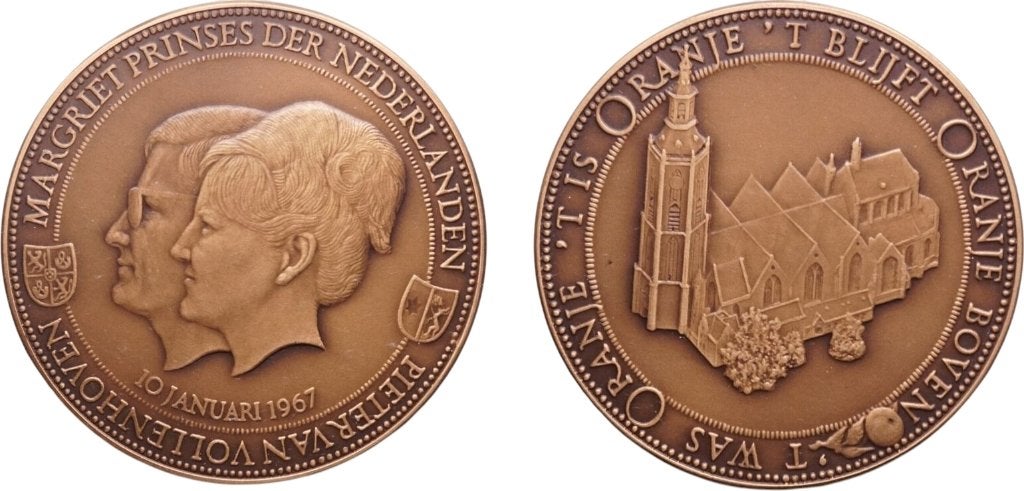 Penning 1967, Nederland (huwelijk prinses Margriet), Verzenden, Brons, Nederland