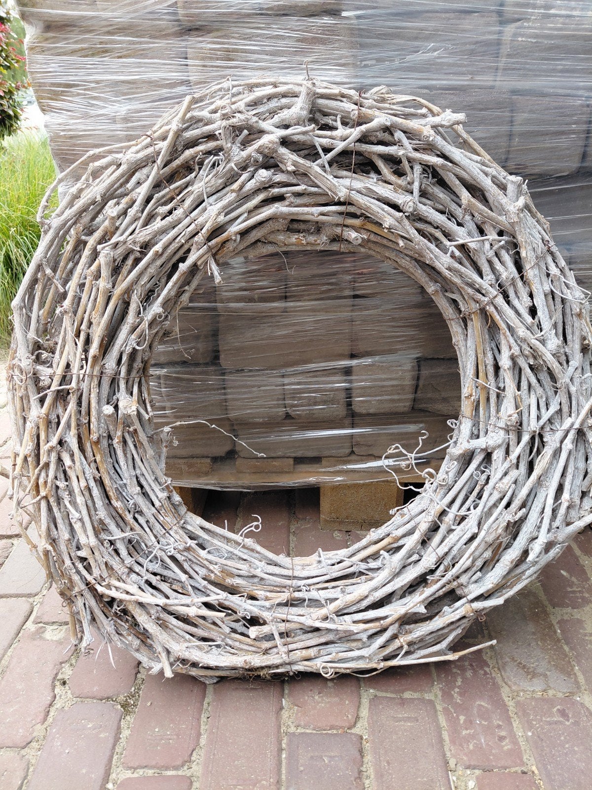 Grote decoratieve krans van natuurlijke takken, Ophalen, Zo goed als nieuw, Krans, Natuurlijk materiaal