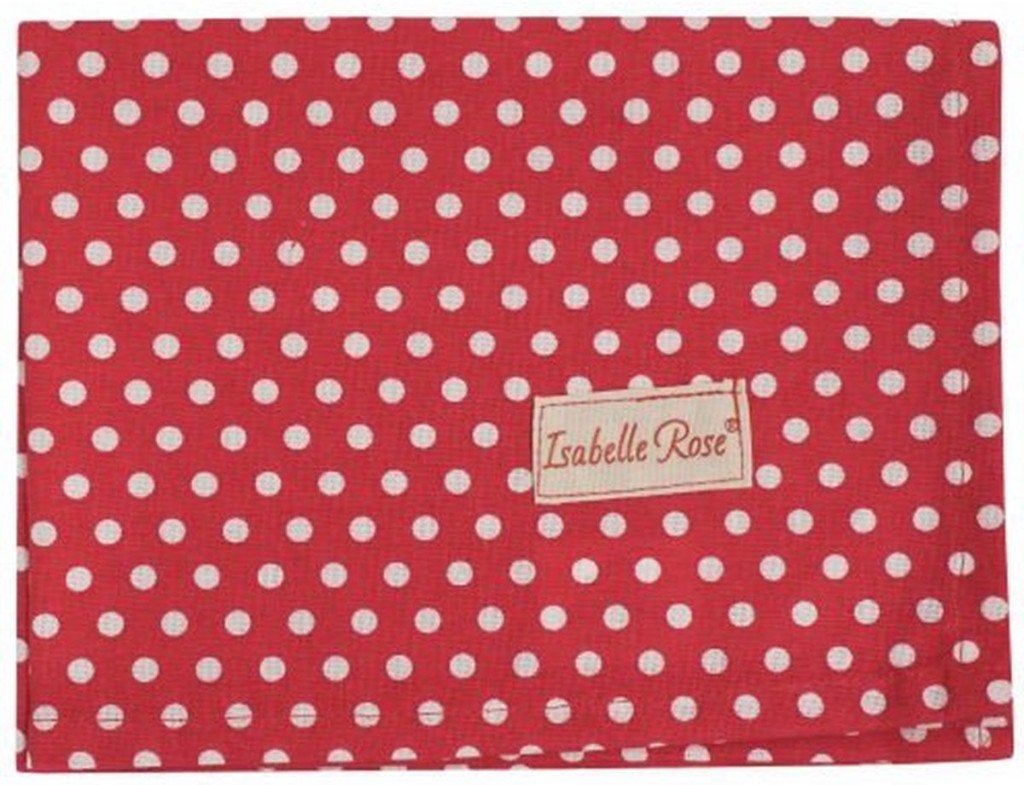 Isabelle Rose Theedoek Rood Witte Stippen Polka Dot 50x70cm, Isabelle Rose, Overige merken, Isabelle Rose, Nieuw