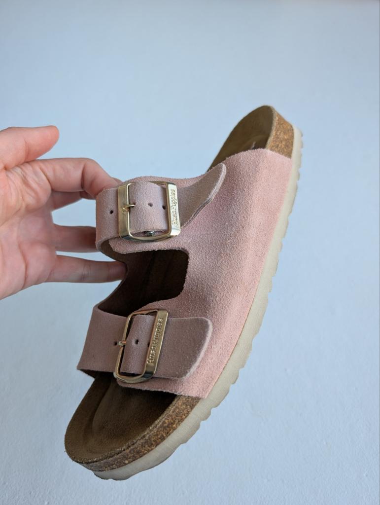 Sandelen pastel echt leer maat 38, zo goed als nieuw, Ophalen, Zo goed als nieuw, Sneakers of Gympen