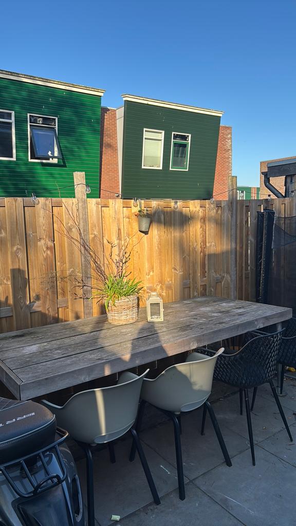 Tuintafel, Tuin en Terras, Tuintafels, Ophalen, Gebruikt, Rechthoekig, Hout