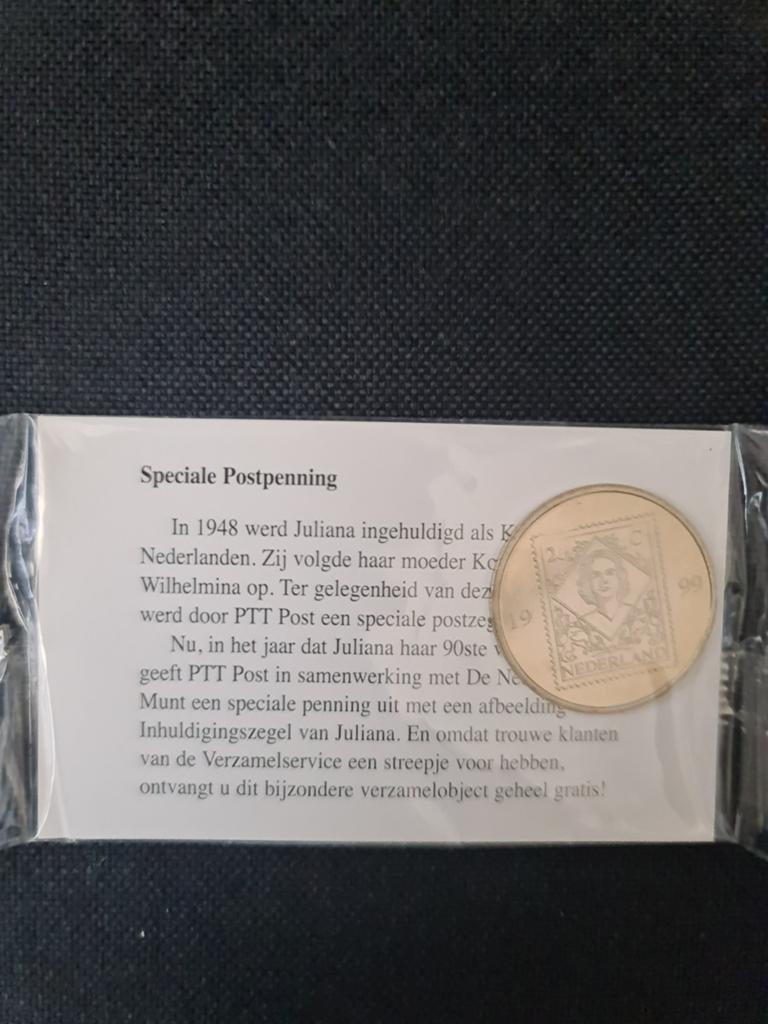 Speciale Postpenning ter gelegenheid van de inhuldiging van, Postzegels en Munten, Ophalen of Verzenden, Koningin Juliana
