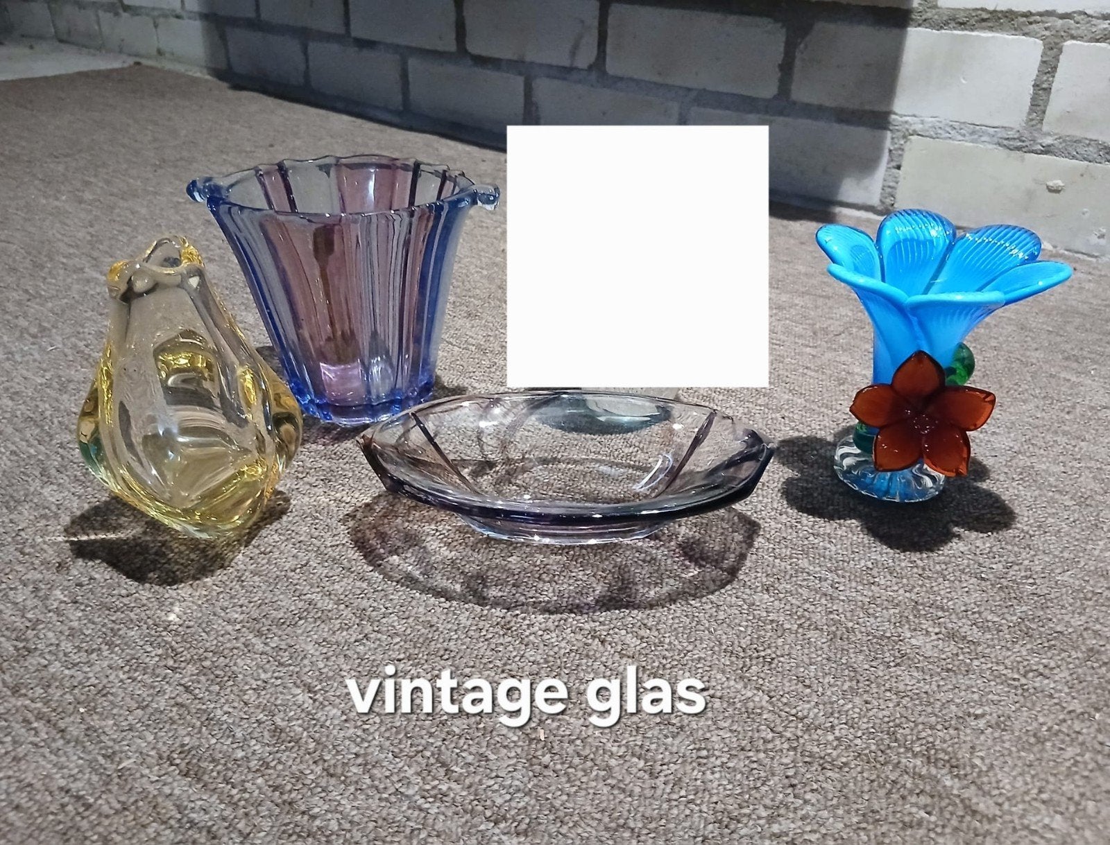 Oud vintage glas schaal vazen gekleurd, Ophalen of Verzenden, Zo goed als nieuw, Overige typen