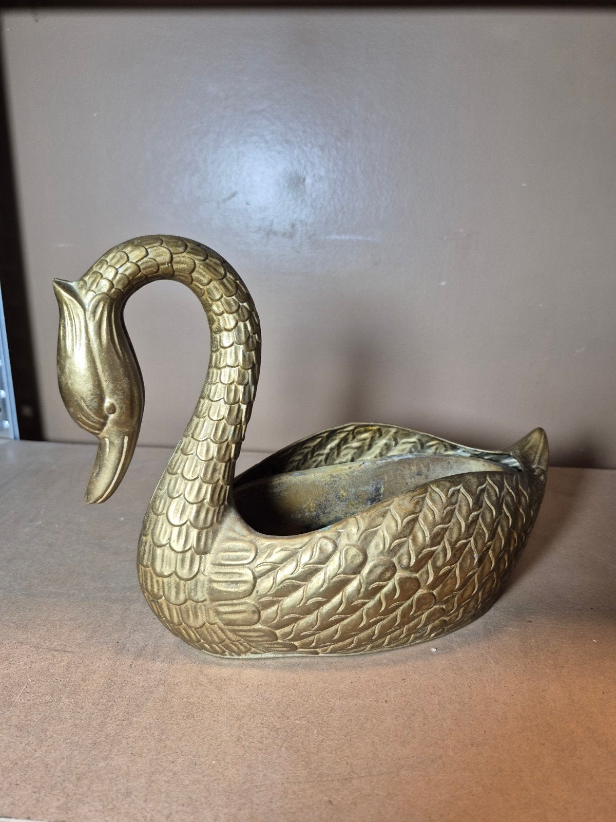 Vintage Messing Zwaan Plantenbak/Decoratie, Antiek en Kunst, Ophalen of Verzenden