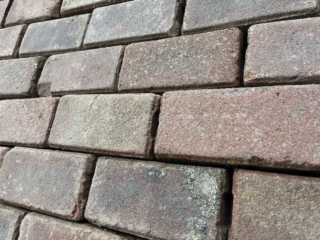 SBP46 gebakken klinkers, Keiformaat, Straatstenen, bruinrood, Tuin en Terras, Gebruikt, Keramiek, Klinkers, Ophalen of Verzenden
