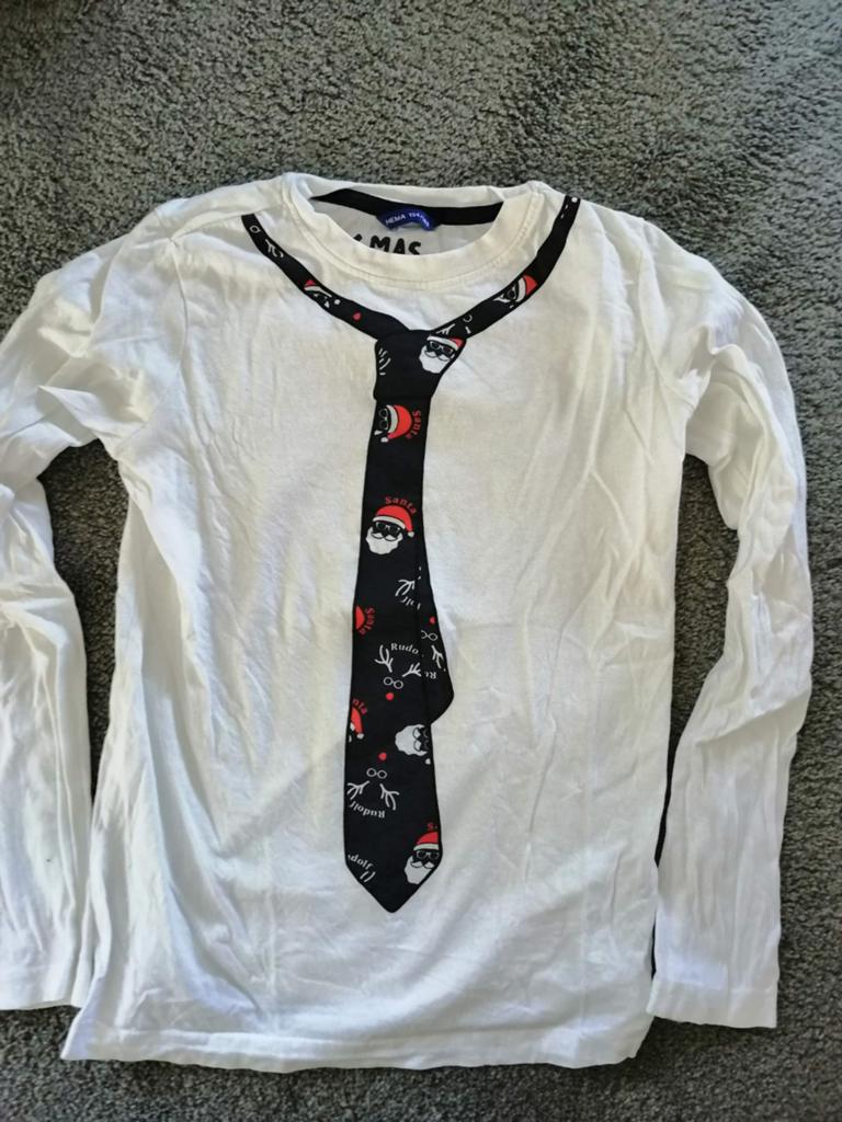 Leuk kerst shirt met stropdas maat 134, Ophalen of Verzenden, Meisje, Shirt of Longsleeve