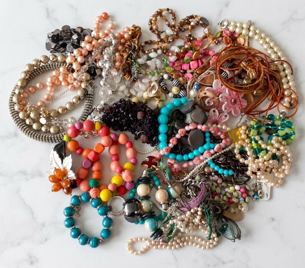 lot sieraden 31 meer dan 1.5 kg, Ophalen of Verzenden, Overige materialen, Overige typen