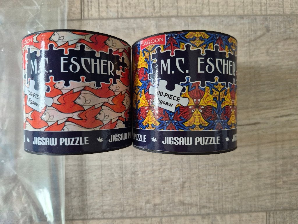 Escher puzzels, Ophalen of Verzenden, Minder dan 500 stukjes, Zo goed als nieuw, Legpuzzel