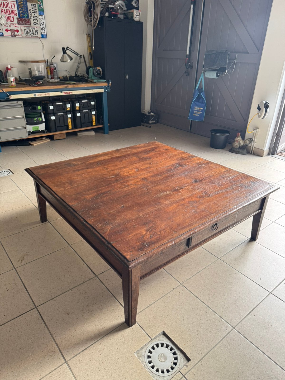Grote Franse tafel, Ophalen, 100 tot 150 cm, Zo goed als nieuw, Eikenhout