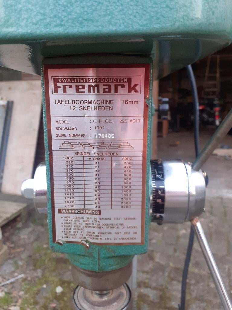 kolomboor machine, Ophalen, Gebruikt, Kolomboormachine, Variabele snelheid