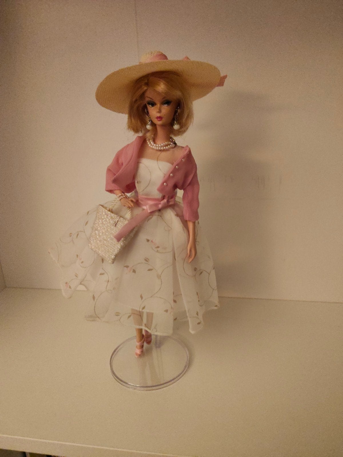 Barbie Silkstone Garden Party Roze met Stander, Ophalen of Verzenden