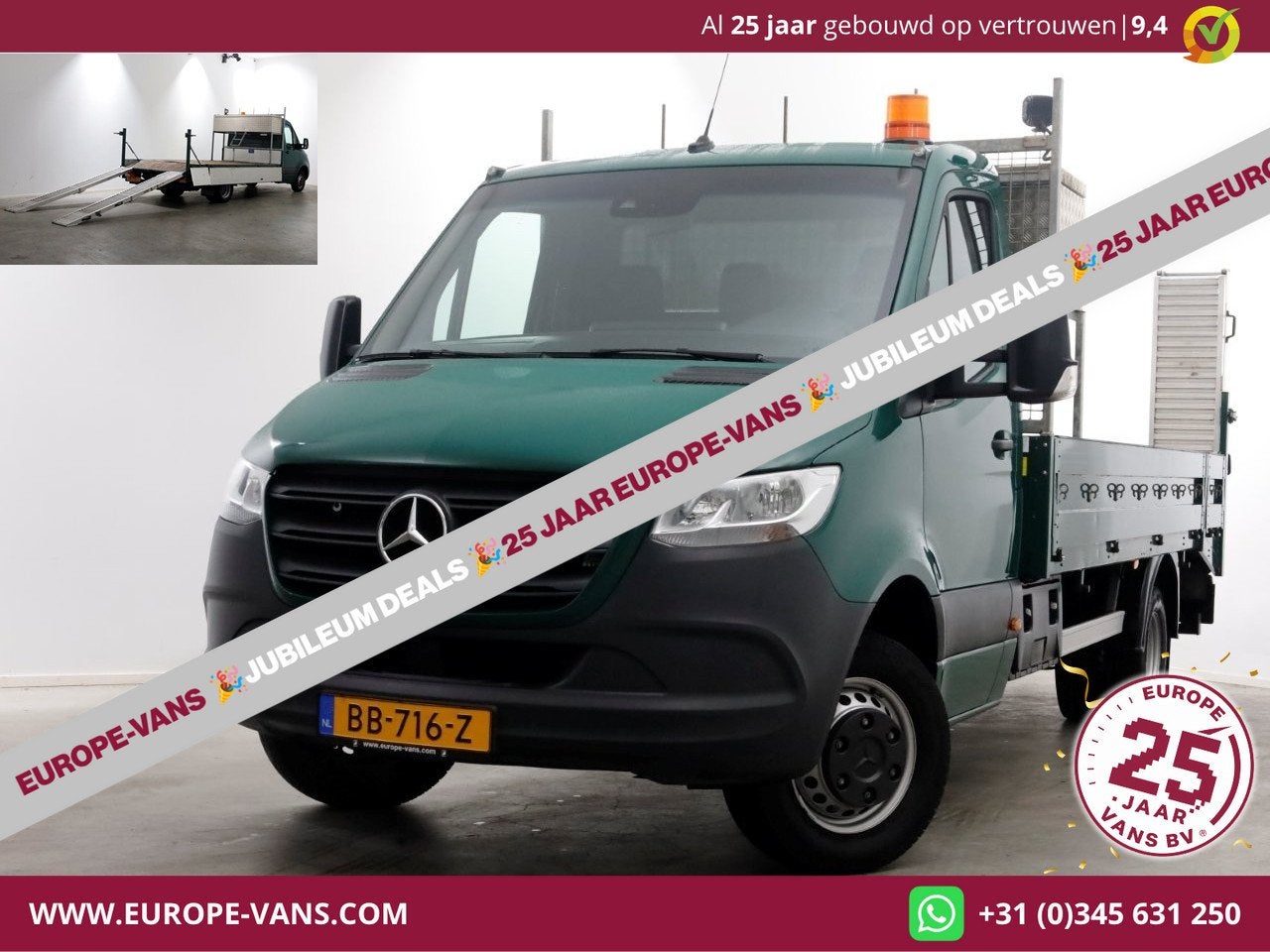 Mercedes-Benz Sprinter 516 CDI 163pk E6 Open Laadbak/Oprijwa, Achterwielaandrijving, Parkeercamera, Euro 6, Mercedes-Benz