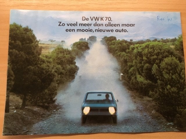 VW K70 brochure - Zo veel meer dan alleen maar auto 1971  NL, Volkswagen, Ophalen of Verzenden, Zo goed als nieuw, Volkswagen