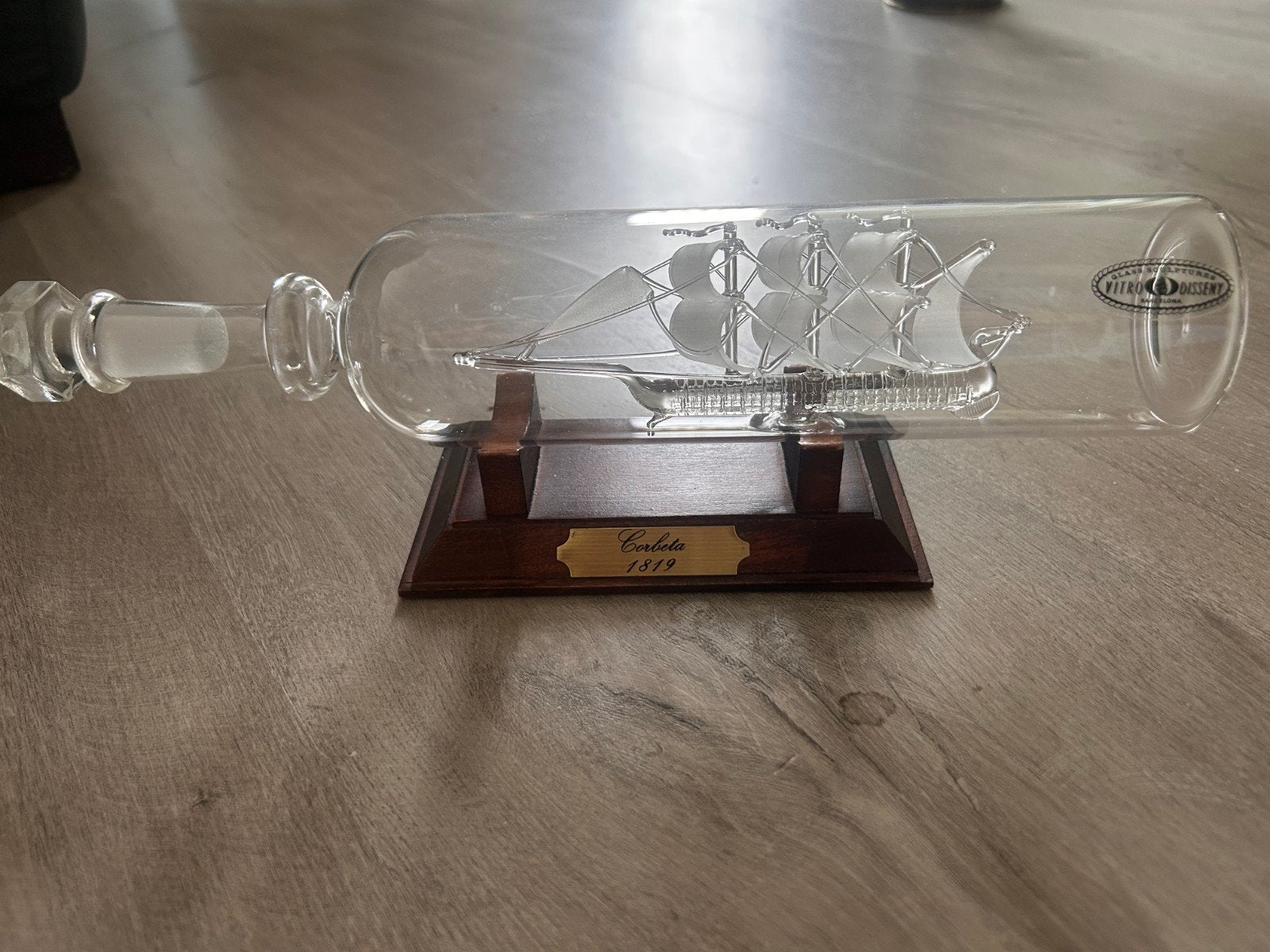 Antieke boot in fles corbeta uit 1819, Antiek en Kunst, Ophalen of Verzenden