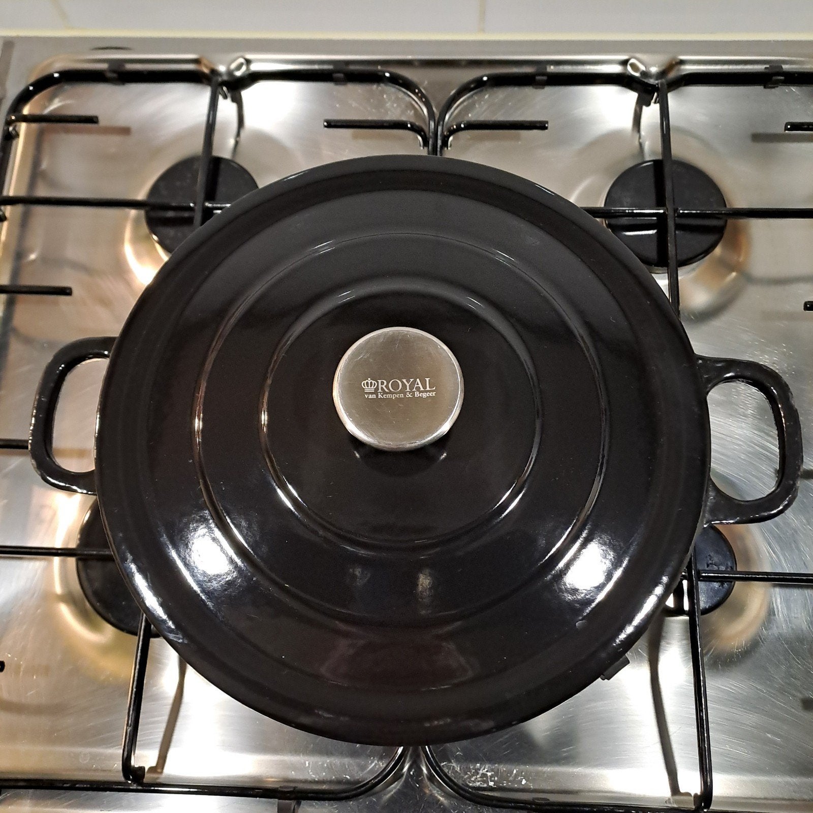 Royal van Kempen en Begeer gietijzeren braadpan Ø 24 cm., Ophalen of Verzenden, Zo goed als nieuw, Gietijzer