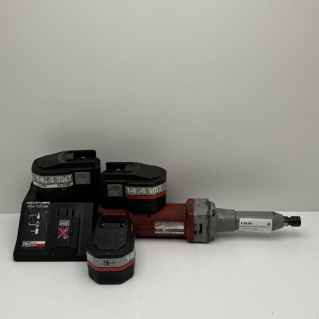 Milwaukee Hand Freesmachine + 3 Accu's + Lader, Milwaukee, Gebruikt, Support@milwaukee.com, Milwaukee Electric Tool Corporation, 13135 W. 
Lisbon Road, Brookfield, WI 53005
USA