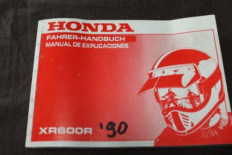 Honda XR600R 1989/1990 motorrad fahrer handbuch XR 600 R, Ophalen of Verzenden, Honda