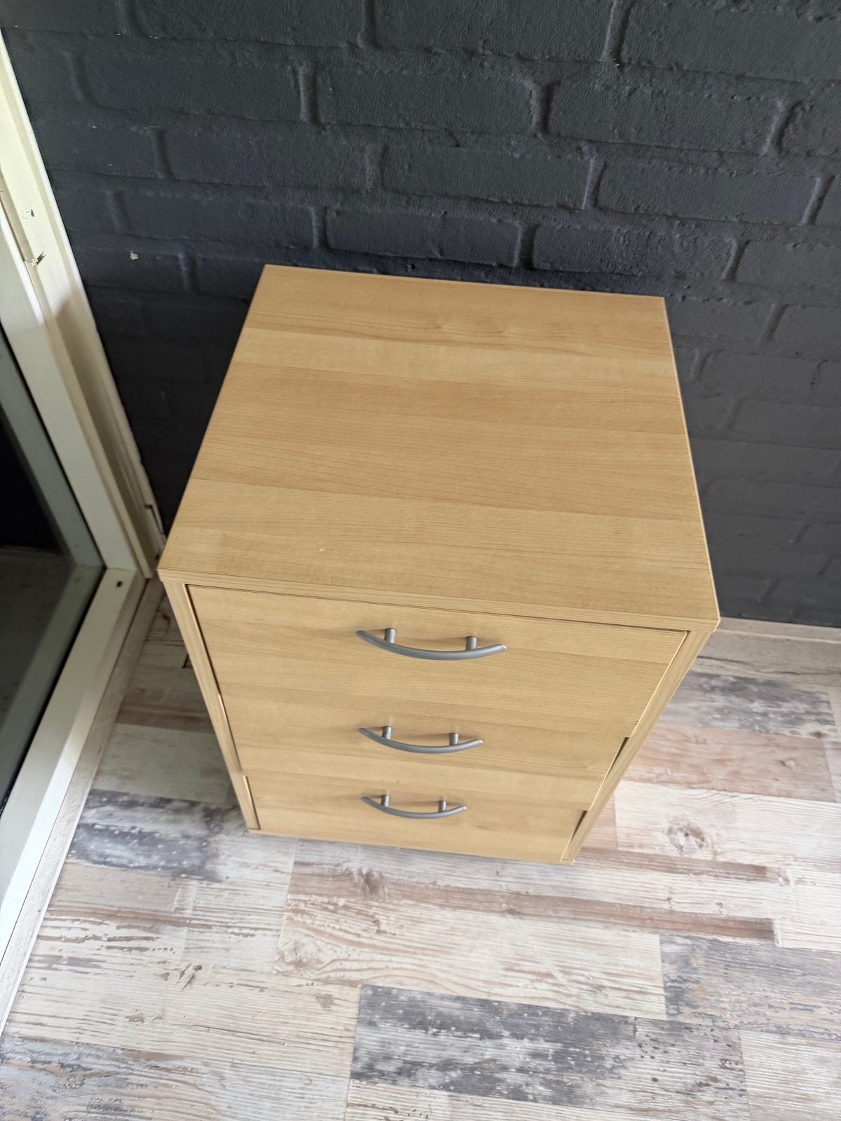 Houten ladekastje met 3 laden, Minder dan 50 cm, Gebruikt, Ophalen of Verzenden, 3 of 4 laden