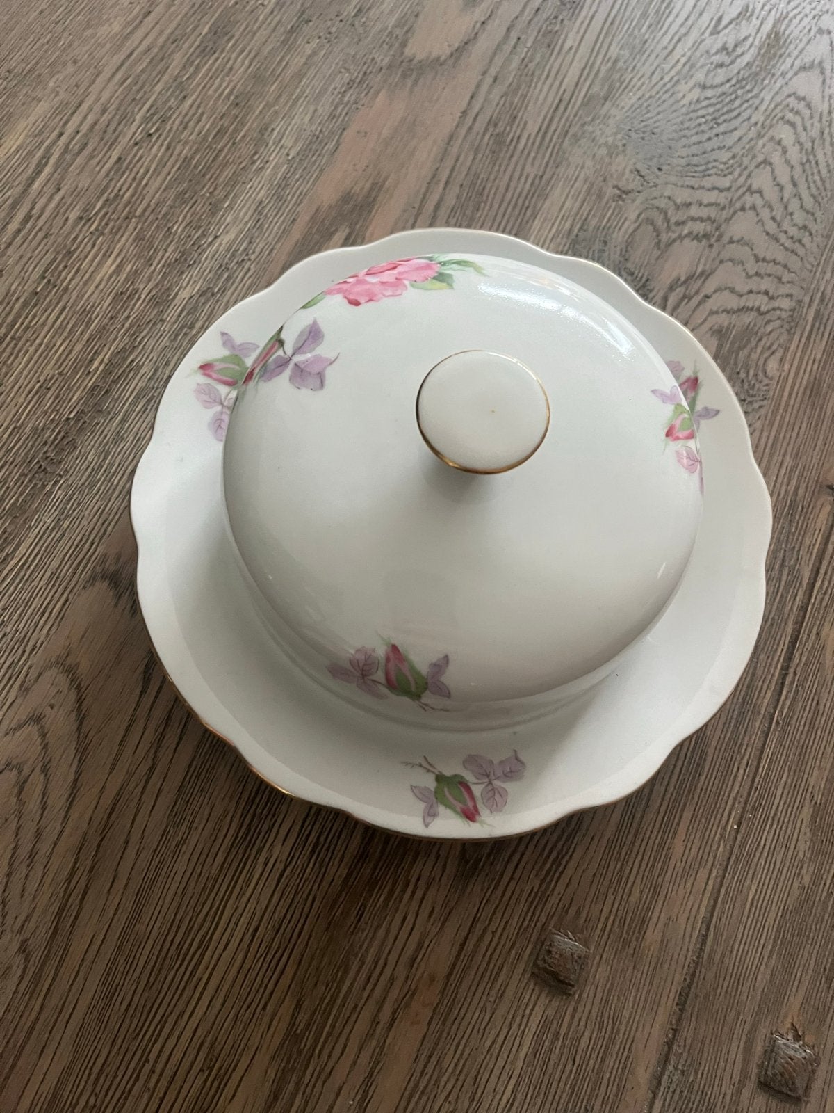 Antiek / Vintage botervloot met rozenmotief, Ophalen