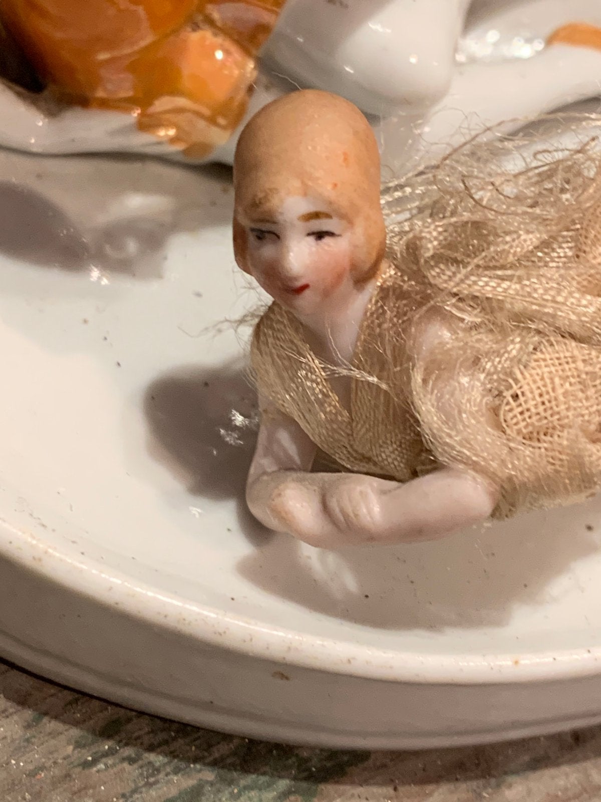 Originele bisq bathing beauty half doll flapper, Ophalen of Verzenden