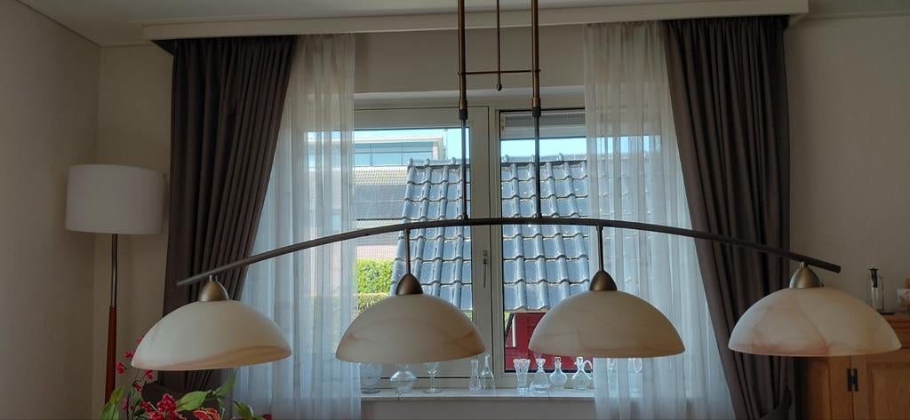 Hanglamp 4 kelken, Huis en Inrichting, Lampen | Hanglampen, Ophalen of Verzenden, Minder dan 50 cm