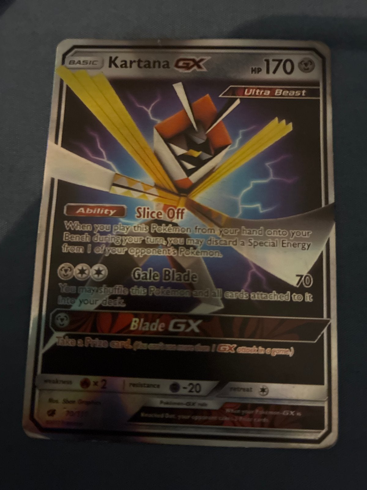 Kartana GX Pokémon Kaart - Ultra Beast, Ophalen of Verzenden, Zo goed als nieuw, Losse kaart