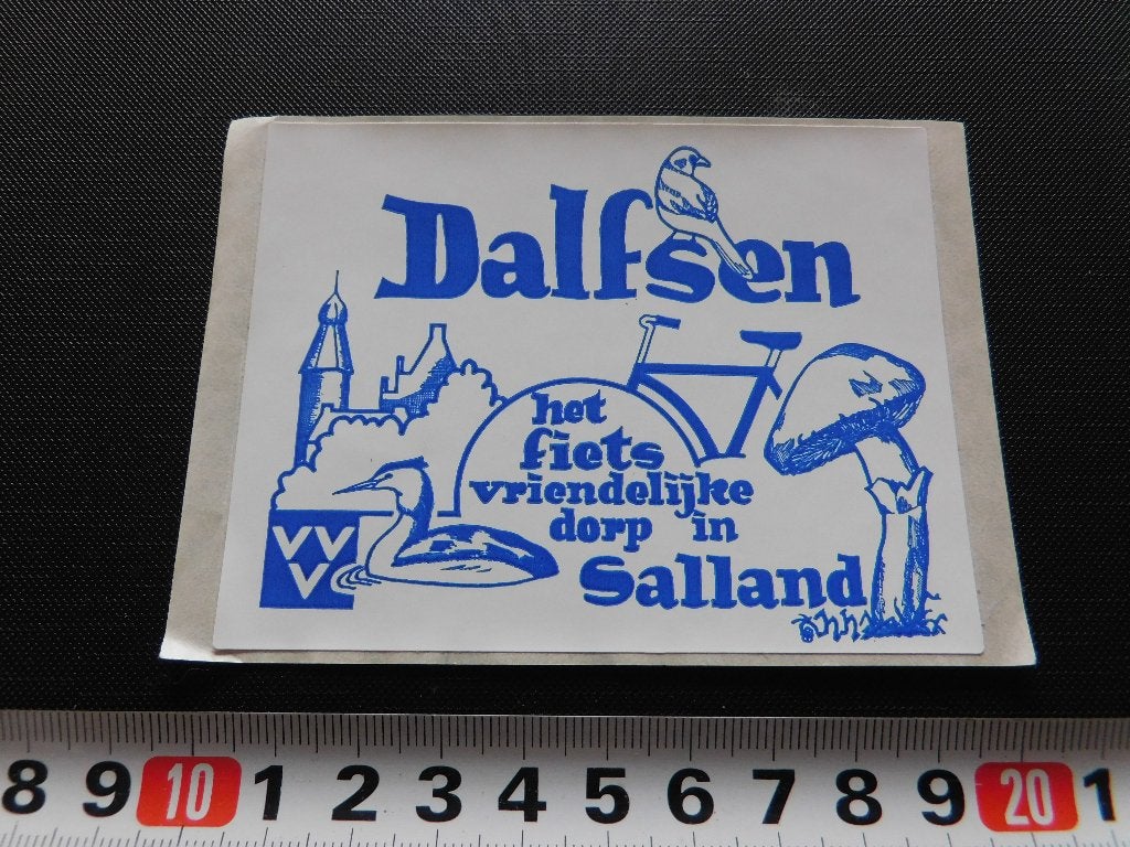 sticker Dalfsen het fiets vriendelijke dorp in Salland VVV *, Ophalen, Zo goed als nieuw