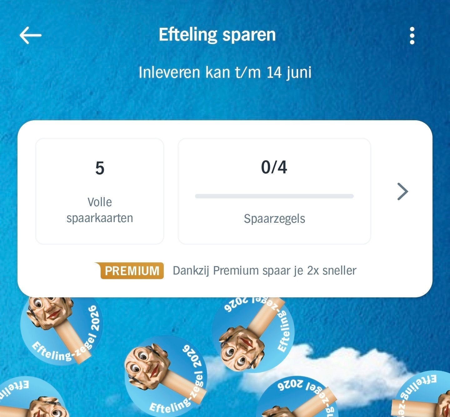 5 volle Efteling spaarkaarten 2026, Albert Heijn, Ophalen