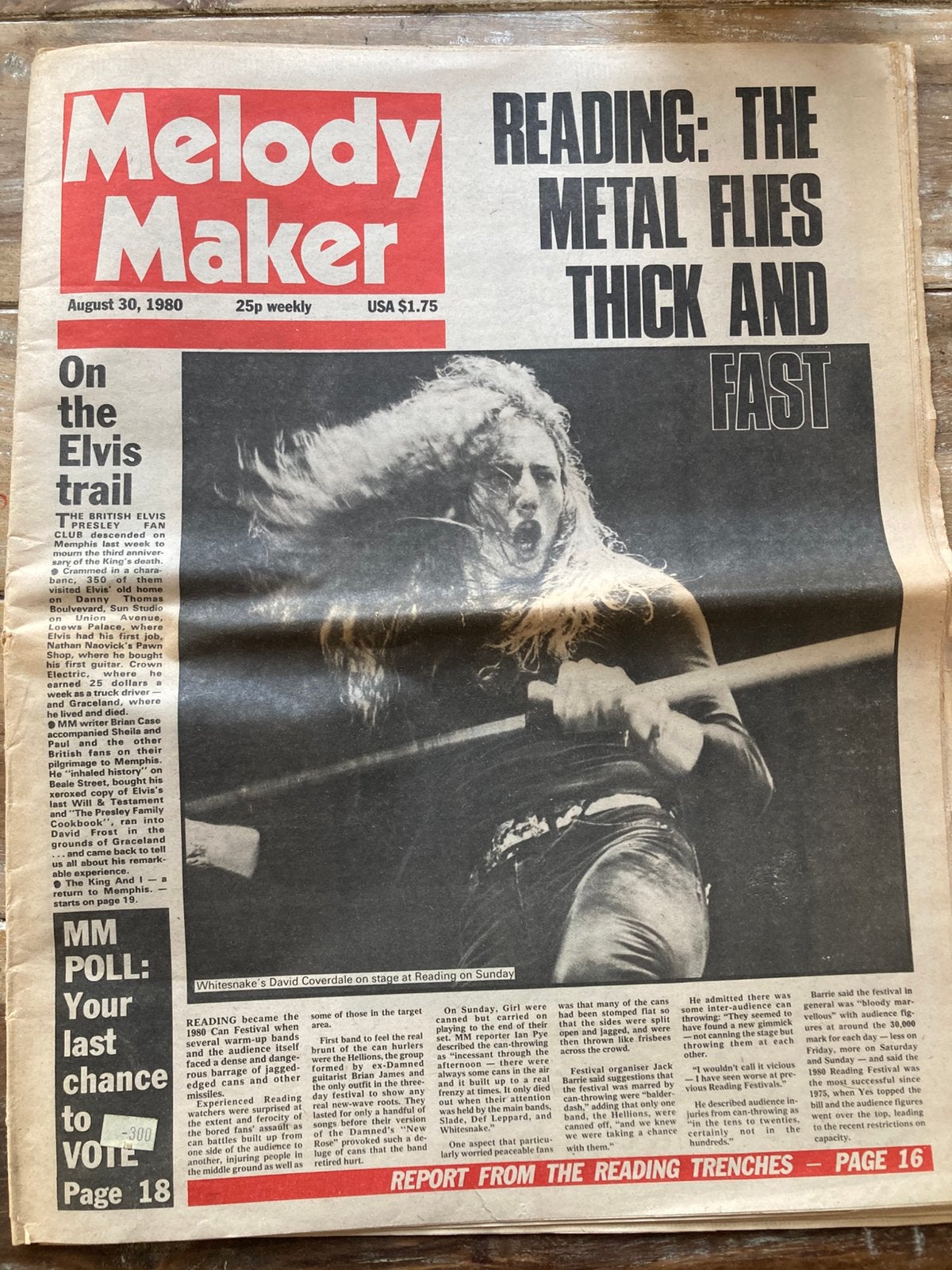 MELODY MAKER 1980 AC/DC Elvis WHITESNAKE Reading Festival, Boeken, Ophalen of Verzenden, Muziek, Film of Tv