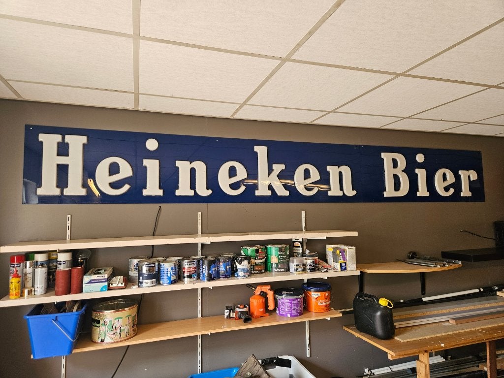 Heineken Bier Reclamebord – 3,50 Meter (2-delig), Ophalen, Gebruikt, Reclamebord