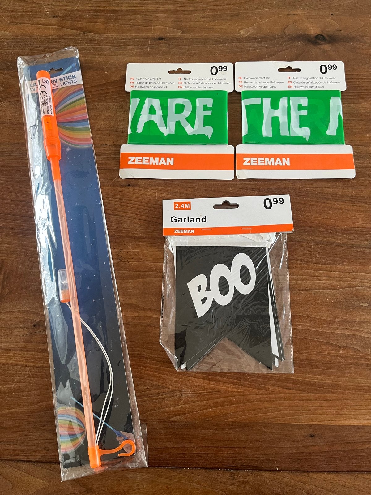 Halloween: Lampion stok, slinger en 2 afzet linten, Ophalen, Nieuw, Feestartikel, Halloween of Griezel