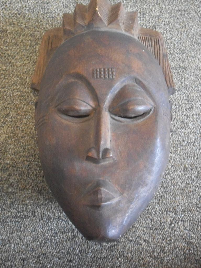 afrikaans houten masker, Ophalen of Verzenden