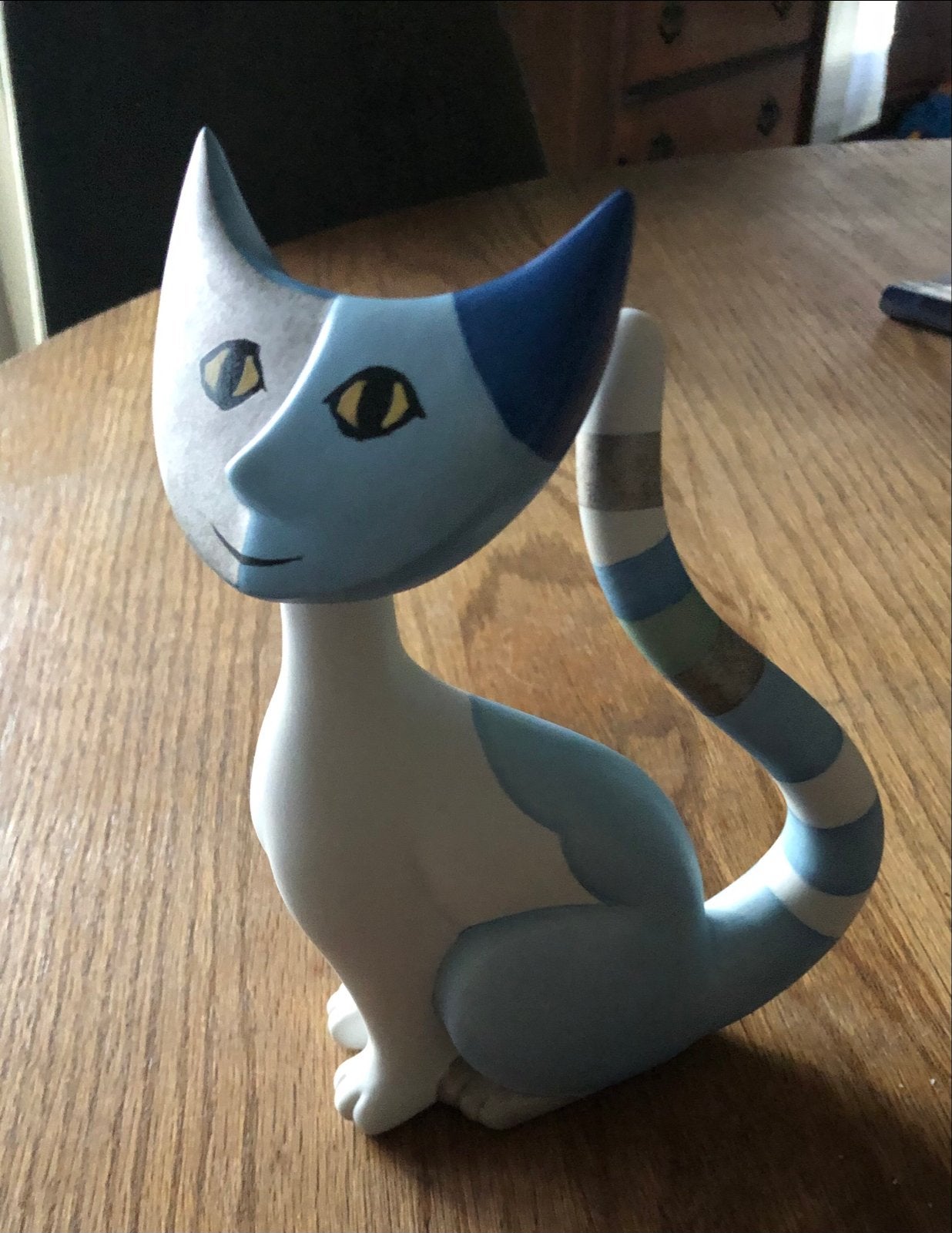 Rosina Wachtmeister Kat Puschel - Keramiek Beeldje, Meerkleurig, Ophalen of Verzenden, Zo goed als nieuw, Modern
