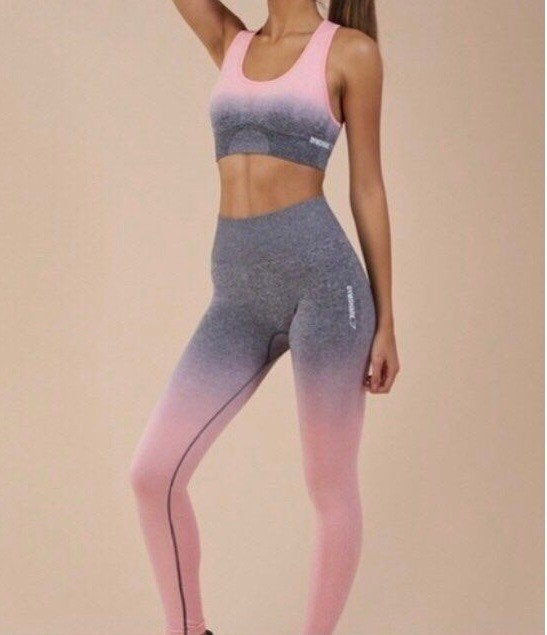 Pink charcoal ombre seamless sport bra & leggings (Gymshark), Meerkleurig, Nieuw, Ophalen of Verzenden, Fitness of Aerobics